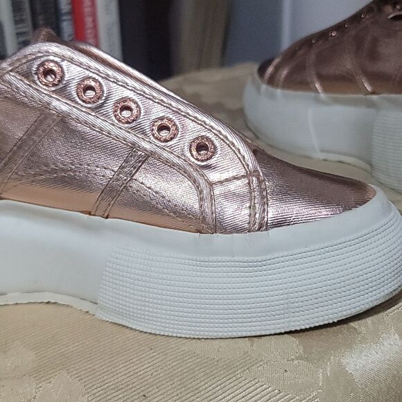 Superga 2790 Matte METALLIC PLATFORM Rose Gold Sneaker Bronze Sizzling Lady US 6 - Picture 16 of 16